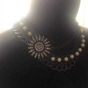 Silver and pearl vintage necklace